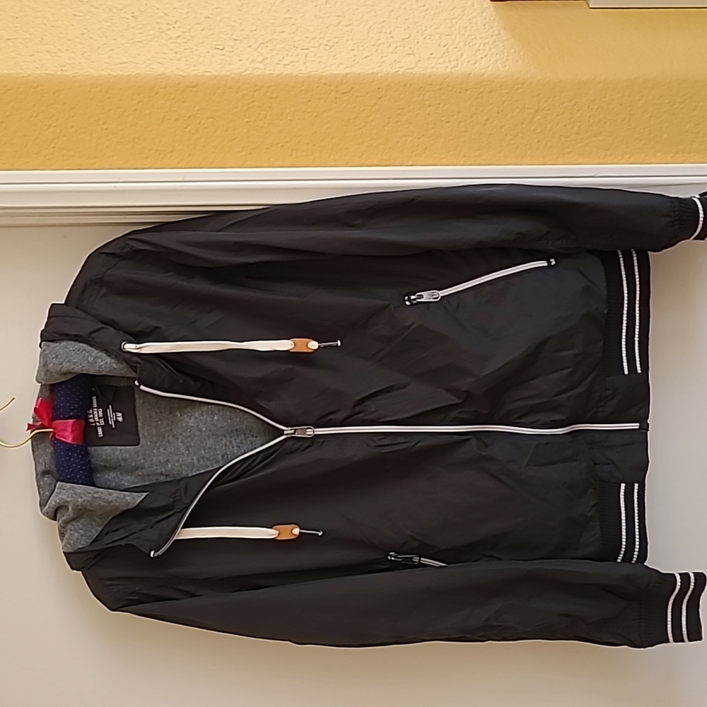H.M. hooded blue jacket in medium